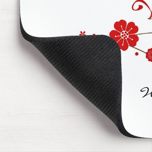恋鳥とさくらんぼの花のマウスパッド マウスパッド (コーナー)