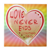 恋1コリンチア人13:8 ESV恋は終わらない タイル (正面)