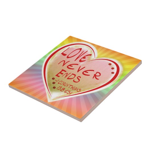 恋1コリンチア人13:8 ESV恋は終わらない タイル (側面)