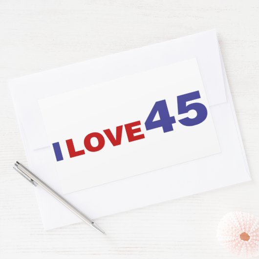 恋45 長方形シール (封筒)