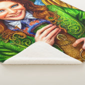 恍惚とした緑の女性レプレシャンインスパイアアートワーク シェルパブランケット (3/4)