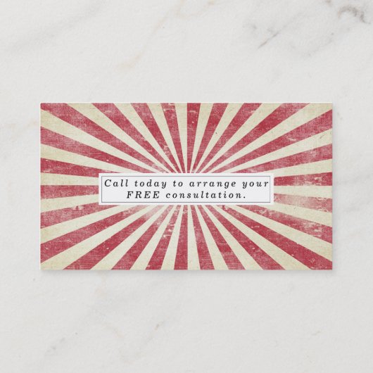 恍惚状態の赤い日が差すことのHypnotherapistの名刺 名刺 (裏面)