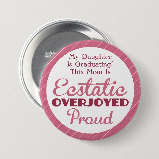 恍惚、大喜びとピンク誇りを持った色 缶バッジ (正面&裏面)