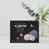 恐いカボチャ葉のハローウィンパーティの招待状| 招待状 (スタンド正面)