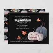 恐いカボチャ葉のハローウィンパーティの招待状| 招待状 (正面/裏面)