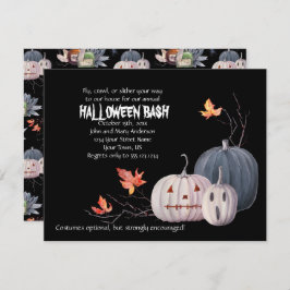 恐いカボチャ葉のハローウィンパーティの招待状| 招待状