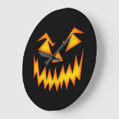 恐いカボチャ顔 ラージ壁時計 (傾斜)