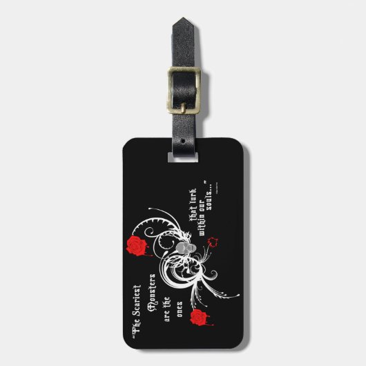 恐いゴシック様式エドガーアレンPoeの引用文の荷物のラベル ラゲッジタグ (正面縦)