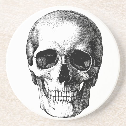 恐いスカルおよび満月 コースター (正面)