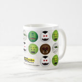 恐いスマイル-クラシックなモンスター-大理石 コーヒーマグカップ (正面右)