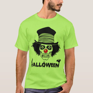 恐いハロウィンの気色悪いピエロのスカル Tシャツ