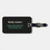 恐いピエロの気色悪いサーカスのハロウィンのおもしろいなカスタム ラゲッジタグ (裏面横)