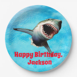 恐いホホジロザメの跳躍 ペーパープレート