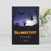 恐い墓地-カボチャ魔法使いのハローウィンパーティ 招待状 (スタンド正面)