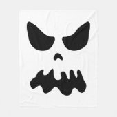 恐い幽霊の顔のハロウィンの衣裳のパーティー フリースブランケット (正面)