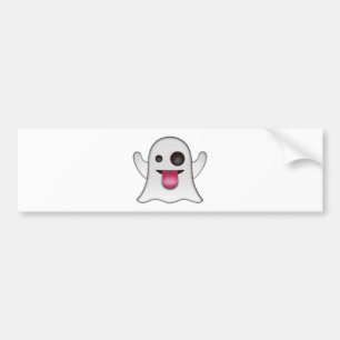 恐い幽霊のEmojiのクールなおもしろい バンパーステッカー