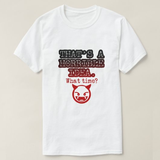 恐おもしろいろしいアイディアの絵文字 Tシャツ (デザイン正面)