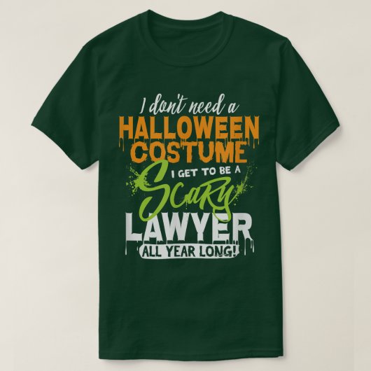 恐おもしろいろしい弁護士ハロウィーンの衣装2824 Tシャツ (デザイン正面)