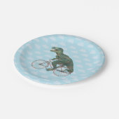 恐おもしろい竜TRex自転車サイクリング  ペーパープレート (アングル)