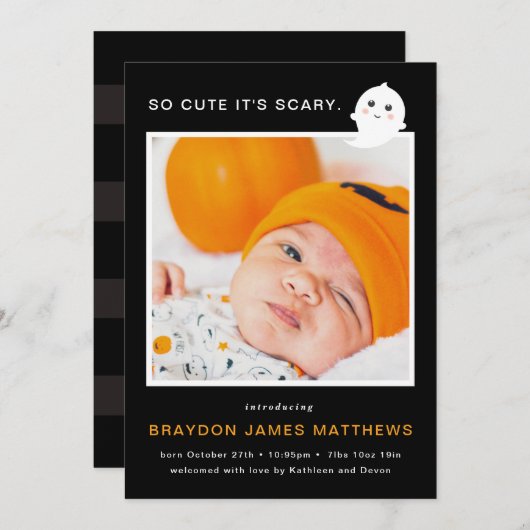 恐くかわいいハロウィンの誕生の発表 シーズンカード (正面/裏面)