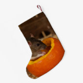 恐く黒いフード付きのラットの食べ物のカボチャ種 スモールクリスマスストッキング (裏面 (吊り時))