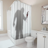 恐く、恐しいゾンビの人のシルエットの影 シャワーカーテン (インサイチュ)