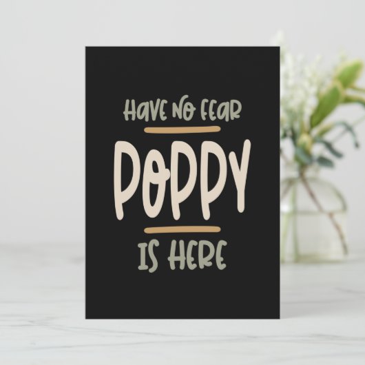 恐れがないポピーはここにいる – 父と祖父ギ サンキューカード (スタンド正面)