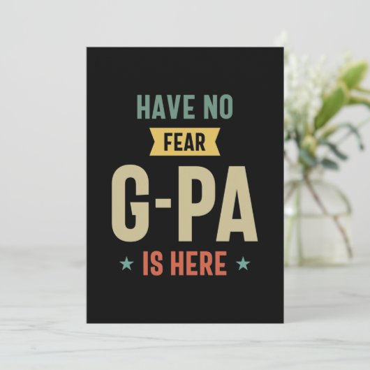 恐れがないG-Paはここのおじいちゃんギフトおもしろい サンキューカード (スタンド正面)