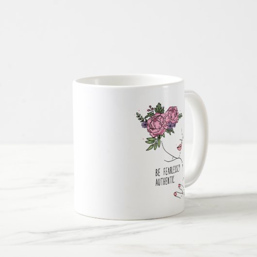 恐れずに本物のバラである コーヒーマグカップ (正面右)