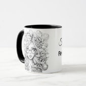 「恐れずに花開け」15オンス コーヒーマグ マグカップ (正面左)