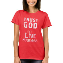 恐れず生きる 神を信じる Tシャツ クリスチャンTシャツ