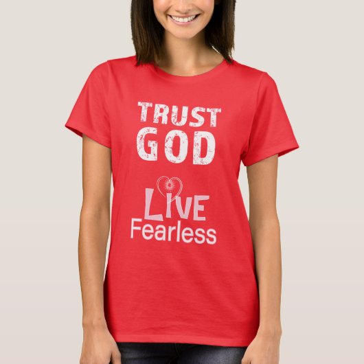 恐れず生きる 神を信じる Tシャツ クリスチャンTシャツ (正面)