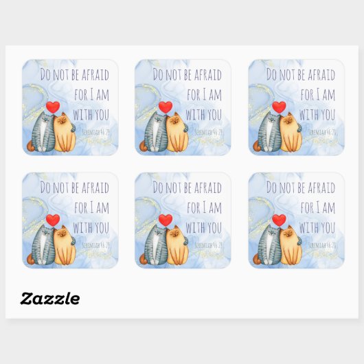 恐れてはいけないエレミヤ46:28聖書の引用文 スクエアシール (シート)