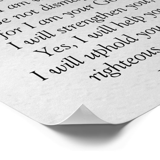 恐れてはいけない、イザヤ聖なる書物、 経典私はあなたと一緒にいるイザヤS ポスター (角)