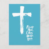 恐れてはいけない、私はあなたと一緒にいる白い十字架 – Isaiah 41:10 シーズンポストカード (正面)