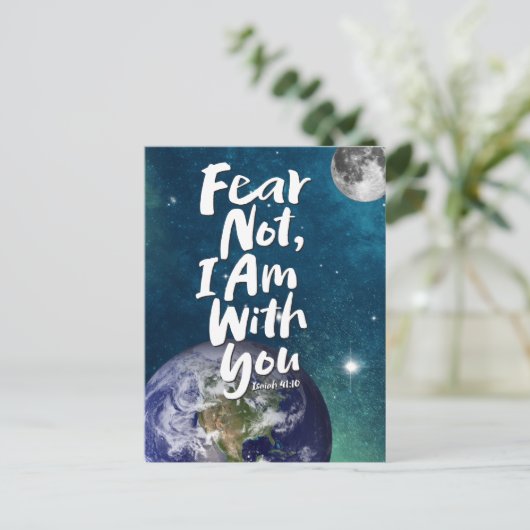 恐れてはいけない、私はあなたと一緒にいる – クリスチャン神イエス シーズンポストカード (スタンド正面)