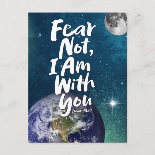 恐れてはいけない、私はあなたと一緒にいる – クリスチャン神イエス シーズンポストカード (正面)
