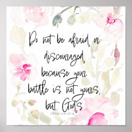 恐れてはいけない – 2 Chron 20v15水色フローラ ポスター