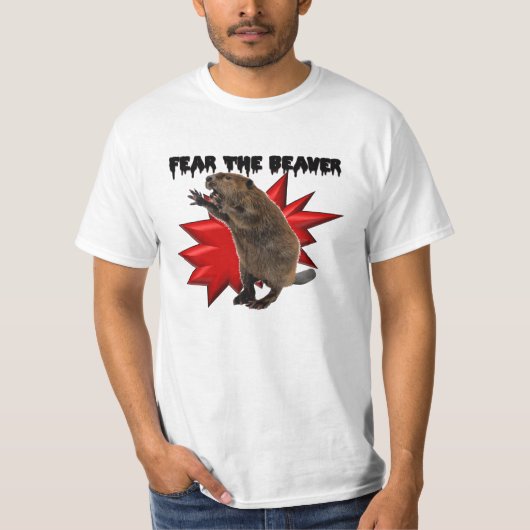 恐れて下さいビーバー(価値ティー)を Tシャツ (正面)