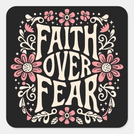 恐れに対する信仰は溝深いクリスチャン スクエアシール (正面)