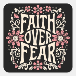 恐れに対する信仰は溝深いクリスチャン スクエアシール