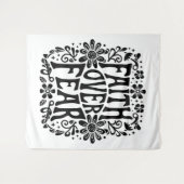 恐れに対する信仰は溝深いクリスチャン タペストリー (正面(横))