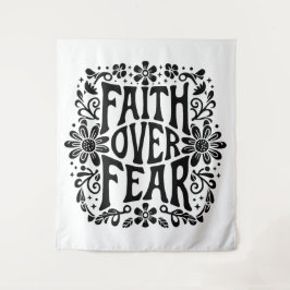 恐れに対する信仰は溝深いクリスチャン タペストリー