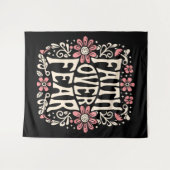 恐れに対する信仰は溝深いクリスチャン タペストリー (正面(横))