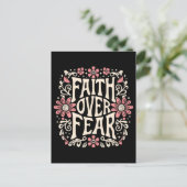 恐れに対する信仰は溝深いクリスチャン ポストカード (スタンド正面)