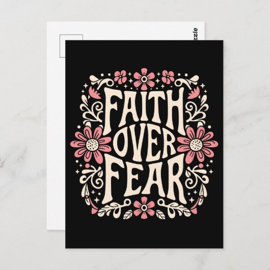 恐れに対する信仰は溝深いクリスチャン ポストカード (正面/裏面)