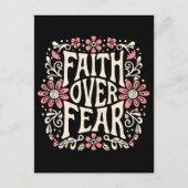 恐れに対する信仰は溝深いクリスチャン ポストカード (正面)