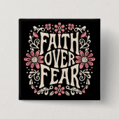 恐れに対する信仰は溝深いクリスチャン 缶バッジ (正面)