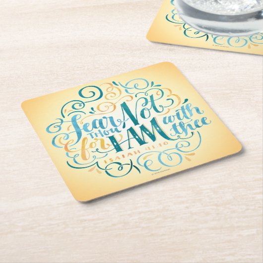 恐れのあなたない、なぜなら私はTheeとあります スクエアペーパーコースター (アングル)