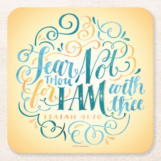 恐れのあなたない、なぜなら私はTheeとあります スクエアペーパーコースター (正面)